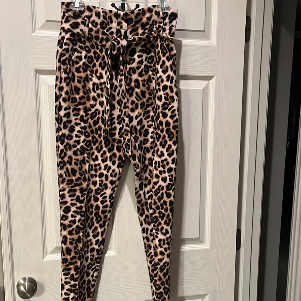 NY Collection Leopard Print Skinny Pants